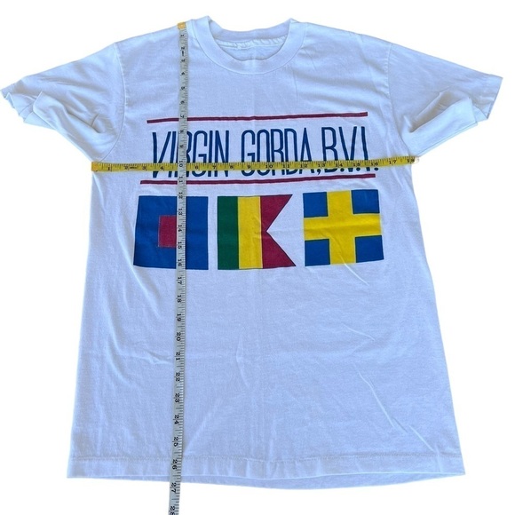 Vintage Single Stitch Virgin Gorda BVI British Islands Short Sleeve Flag T-Shirt - Picture 7 of 9